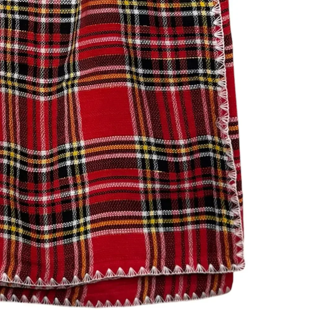 The Farmhouse by Rachel Ashwell Red Tartan Plaid Metallic Table Cloth